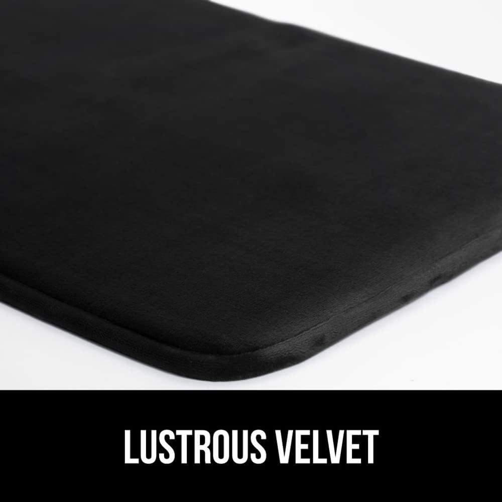 GORILLA GRIP Memory Foam Bath Mat, Soft Absorbent Velvet Bathroom Mats, Durable Dots on Underside, Machine Washable Bathmat, Carpet Rug Room Decor for Shower Tub Floor RV, 36x24 Rugs, Black