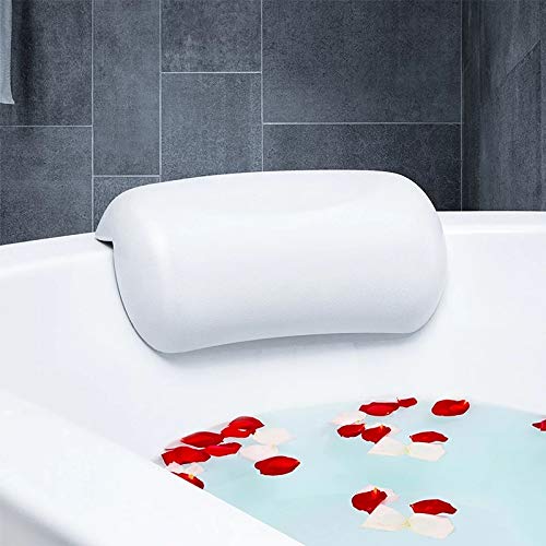 SPA Bath Pillow Non-slip Bathtub Headrest Soft Waterproof Bath Pillows with Suction Cups Easy To Clean Bathroom Accessories (1pc)