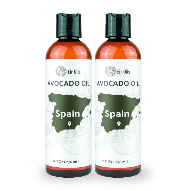 Avocado Oil - Direct from EIR Oils Farm in Spain - 100% Pure Carrier Oil for Hair, Face, and Skin - Hand-Picked, Cold-Pressed Carrier Oil - (16oz)