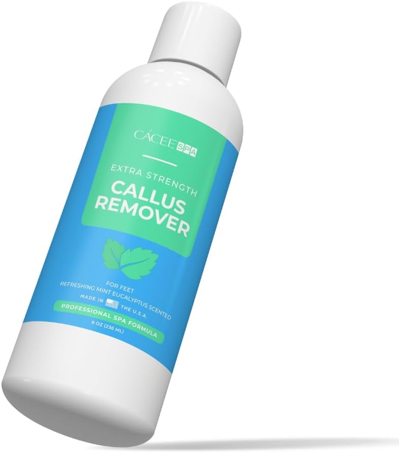 Cacee Callus Remover for Feet 8oz, Gel Formula with Mint Eucalyptus Scent, Works Great with Foot Scrubber, Foot File, or Pumice Stone, Callous or Corn Remover
