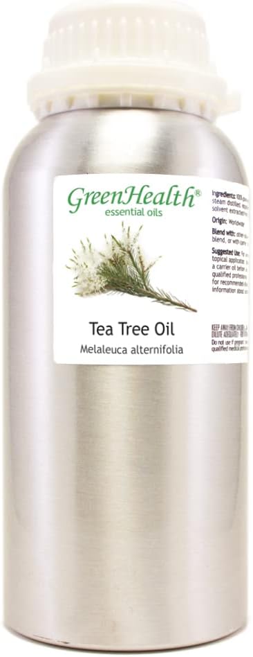 GreenHealth - 16 fl oz Tea Tree Essential Oil (100% Pure & Natural), Aluminum Bottle, Uncut