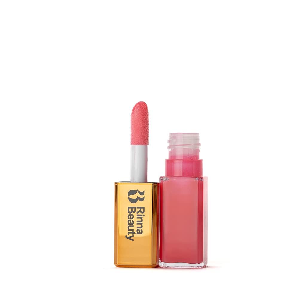 Rinna Beauty Larger Than Life Lip Plumping Oil - Bright Bombshell - Moisturizes & Hydrates Lips - Natural Plumping Over Time - Vegan, Cruelty-Free, & Paraben-Free 0.3 Fl Oz