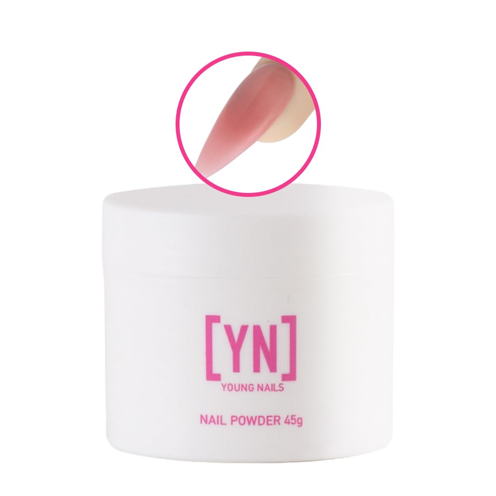 Young Nails Acrylic Cover Powder - Self-Leveling Acrylic Nail Powder, Clear Nude Pink White Acrylic Powder for Nail Extenstion, Professional Grade, Superior Adhesion, Color - Flamingo, 45g