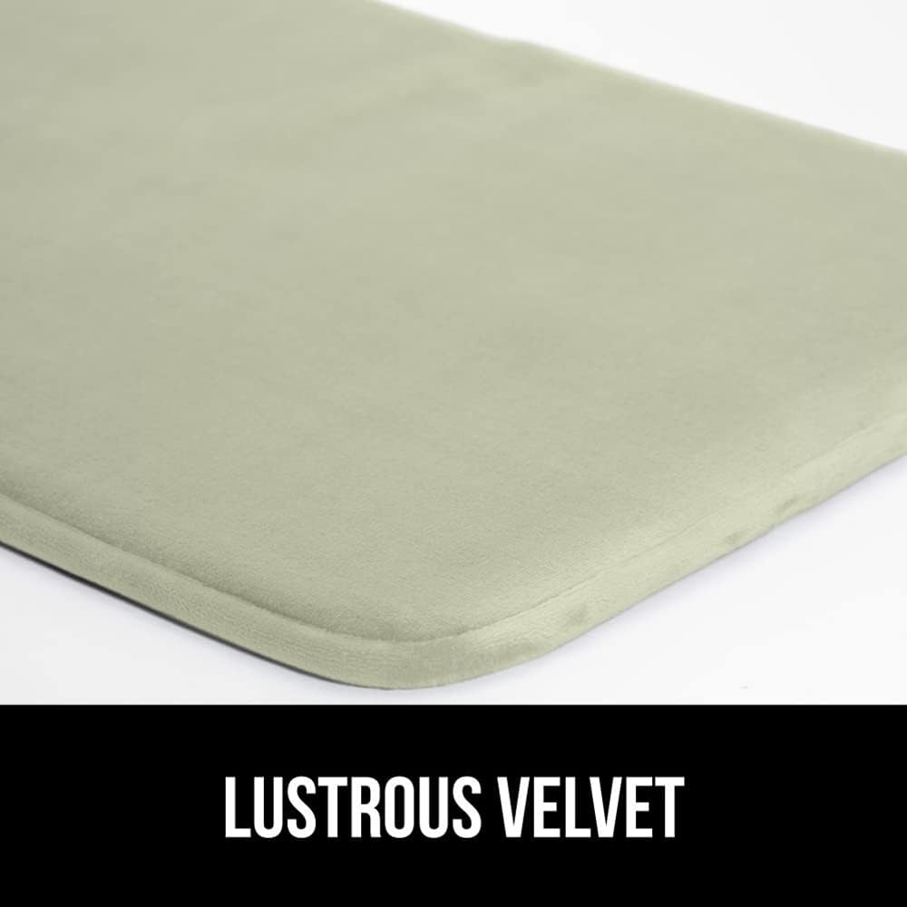 GORILLA GRIP Memory Foam Bath Mat, Soft Absorbent Velvet Bathroom Mats, Durable Dots on Underside, Machine Washable Bathmat, Carpet Rug Room Decor for Shower Tub Floor RV, 24x17 Rugs, Sage