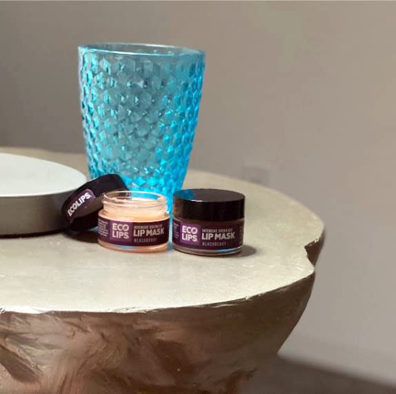 Eco Lips Vanilla Bean Lip Sugar Scrub & Blackberry Intensive Overnight Lip Repair Mask Duo - 100% Organic Lip Care Treatment - Gently Exfoliate, Polish, & Repair Dry, Flaky Lips