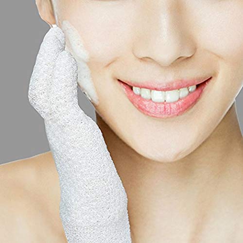 Evridwear Exfoliating Dual Texture Bath Gloves for Shower, Spa, Massage and Body Scrubs, Dead Skin Cell Remover, Gloves with Hanging Loop (2 Pairs Light)