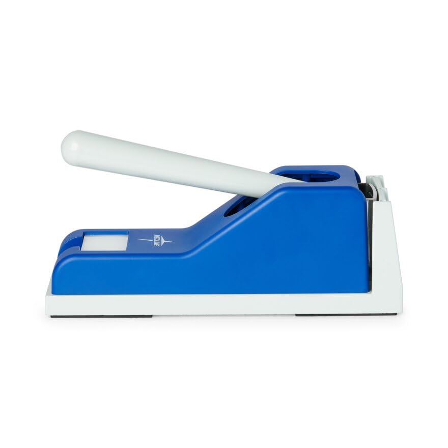 Medline Pill Crusher, 50 Pill Pouches Included, Ergonomic Design, Easily Crushes Medication Without Strain, Hygienic Cross-Contamination Protective Pouches, Blue, 1 EA