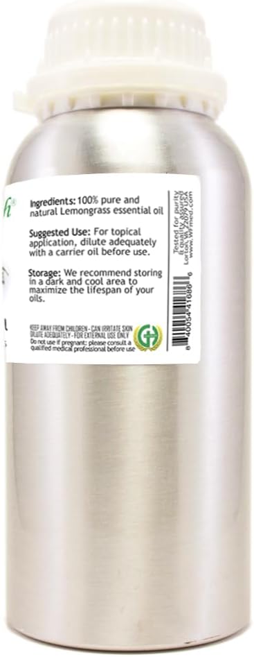 GreenHealth - Lemongrass Essential Oil - 16 fl oz - Aluminum Bottle - 100% Essential Oil