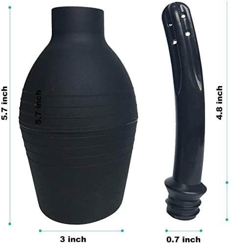 Abyclean 2 Pack Anal Douche Enema Bulb Vaginal Douche Enema Cleaner for Women’s or Man’s Health (310ml Black)