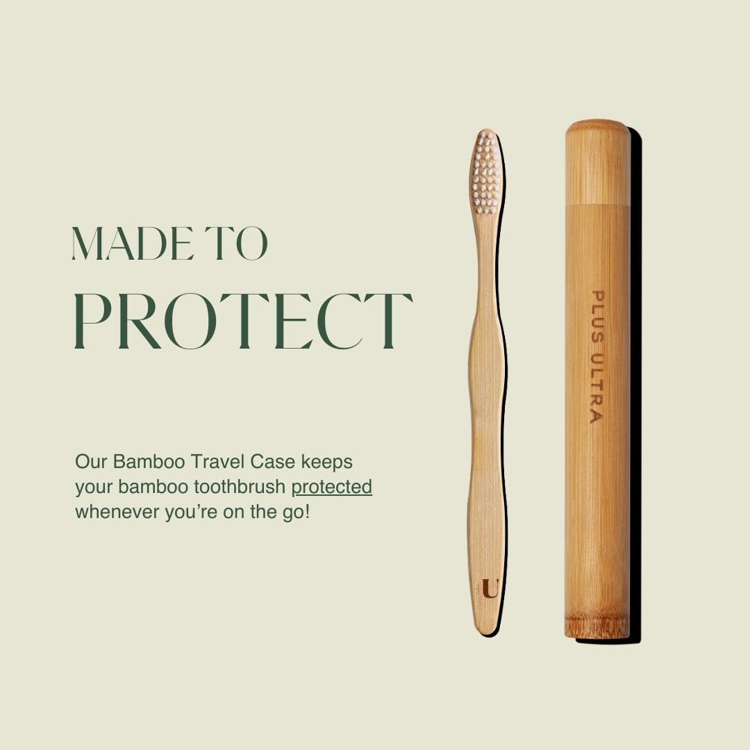 Plus Ultra Bamboo Travel Case for Adult Toothbrushes