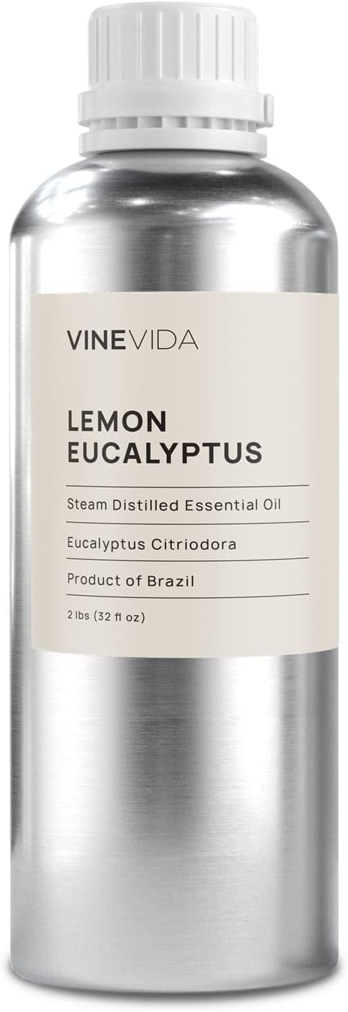VINEVIDA Lemon Eucalyptus Essential Oil 32 oz - Undiluted Lemon Eucalyptus Oil 32 oz - Lemon Eucalyptus Candle Oil Scent - DIY Candle Scents Candlemaking - Bulk Essential Oil Soap Making 946.36 ml