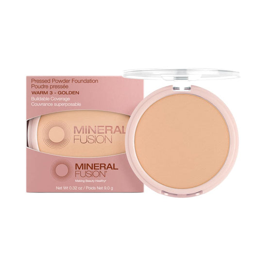 Mineral Fusion Pressed Makeup Powder Foundation, Warm, 0.32 Ounce