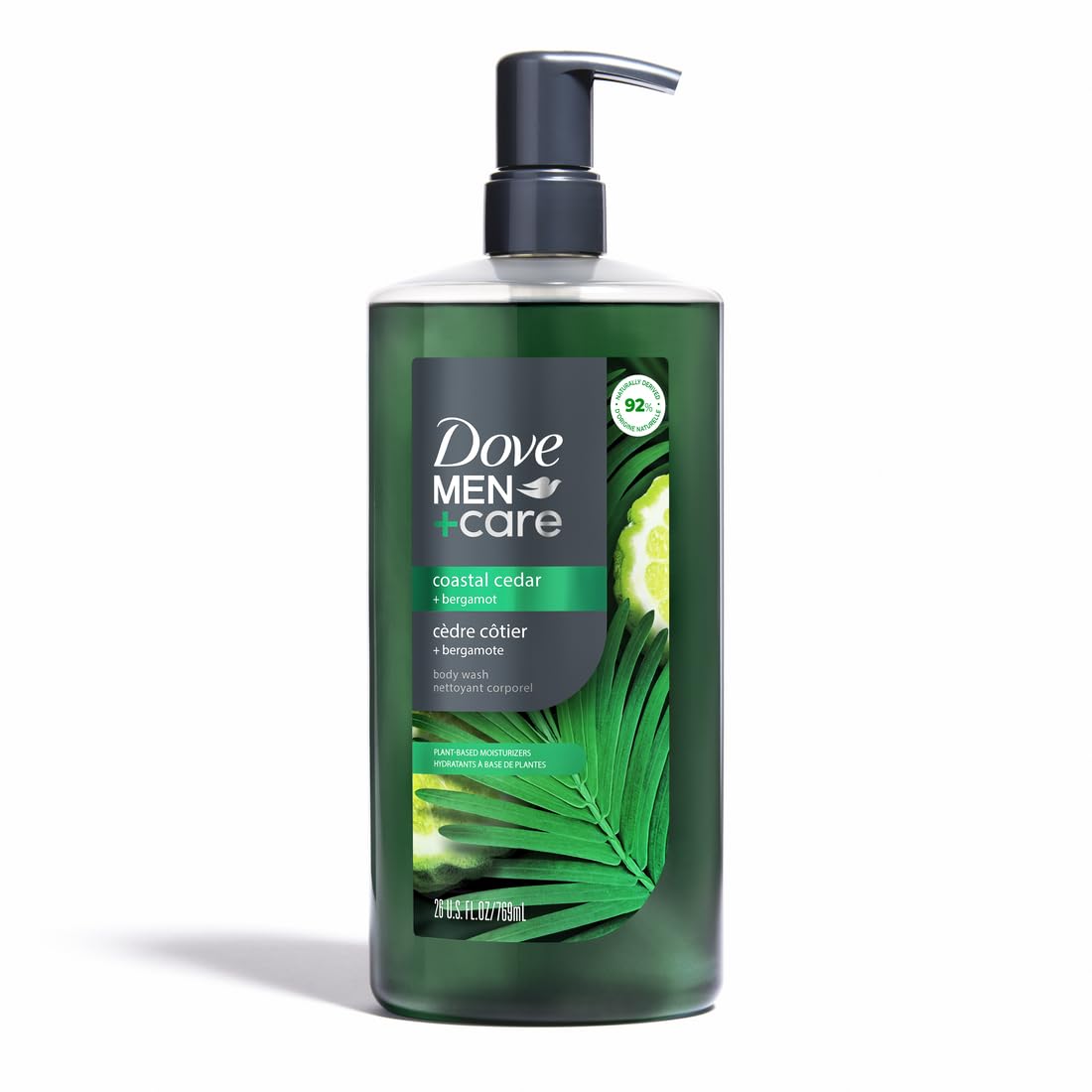 DOVE MEN + CARE Body Wash Coastal Cedar & Bergamot Plant-Based Moisturizing Body Wash for Men, 26oz