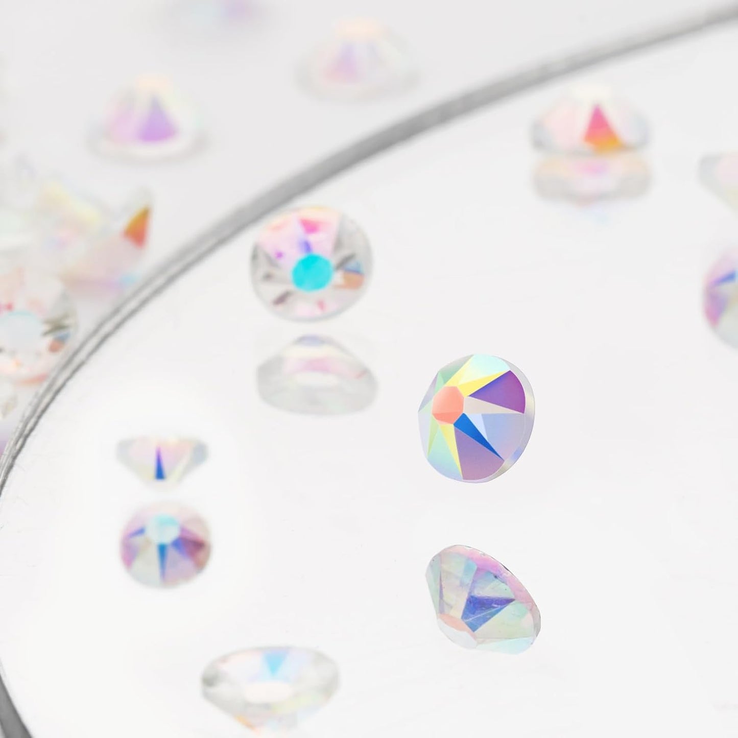 Novani Transparent AB Rhinestones 1440pcs Flat Back Round Rhinestone Style 2088 Sparkly Crystal Gemstones for Nail Art and Crafting SS20,4.6-4.8mm