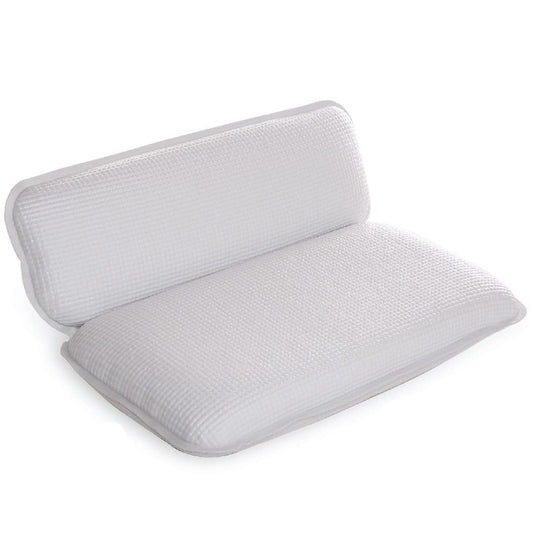 BINO Non-Slip Cushioned Bath Pillow with Suction Cups, White - Spa Pillow Bath Pillows for Tub Neck and Back Support Bathtub Pillows for Tub Accessories Set Rest