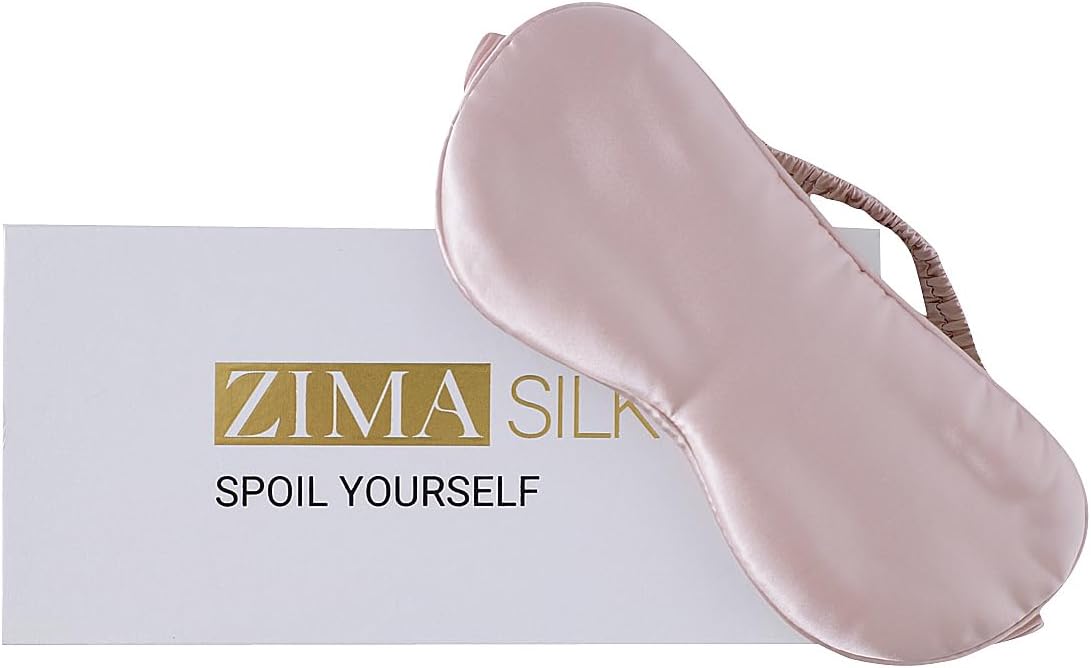 ZIMASILK 100% 22 Momme Pure Mulberry Silk Sleep Mask,Filled with 100% Mulberry Silk,Silk Wrapping Strap- Super Soft & Comfortable Sleep Eye Mask for Sleeping (Light Plum)