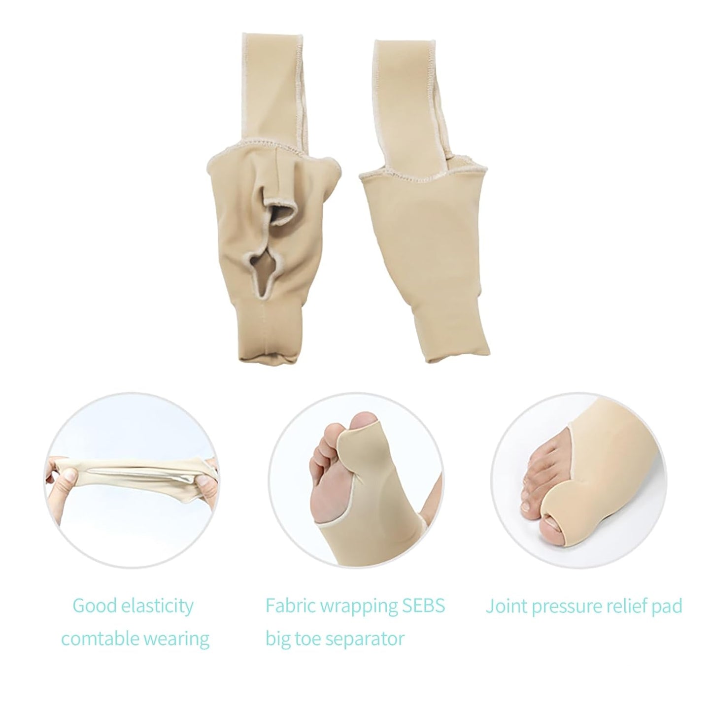 Bunion Relief Sleeves Bunion Pads Brace Cushions Toe Straightener with Silicone Gel Big Toe and Pinky Separator Spacer Hallux Valgus Relief Kit Pack (Small)