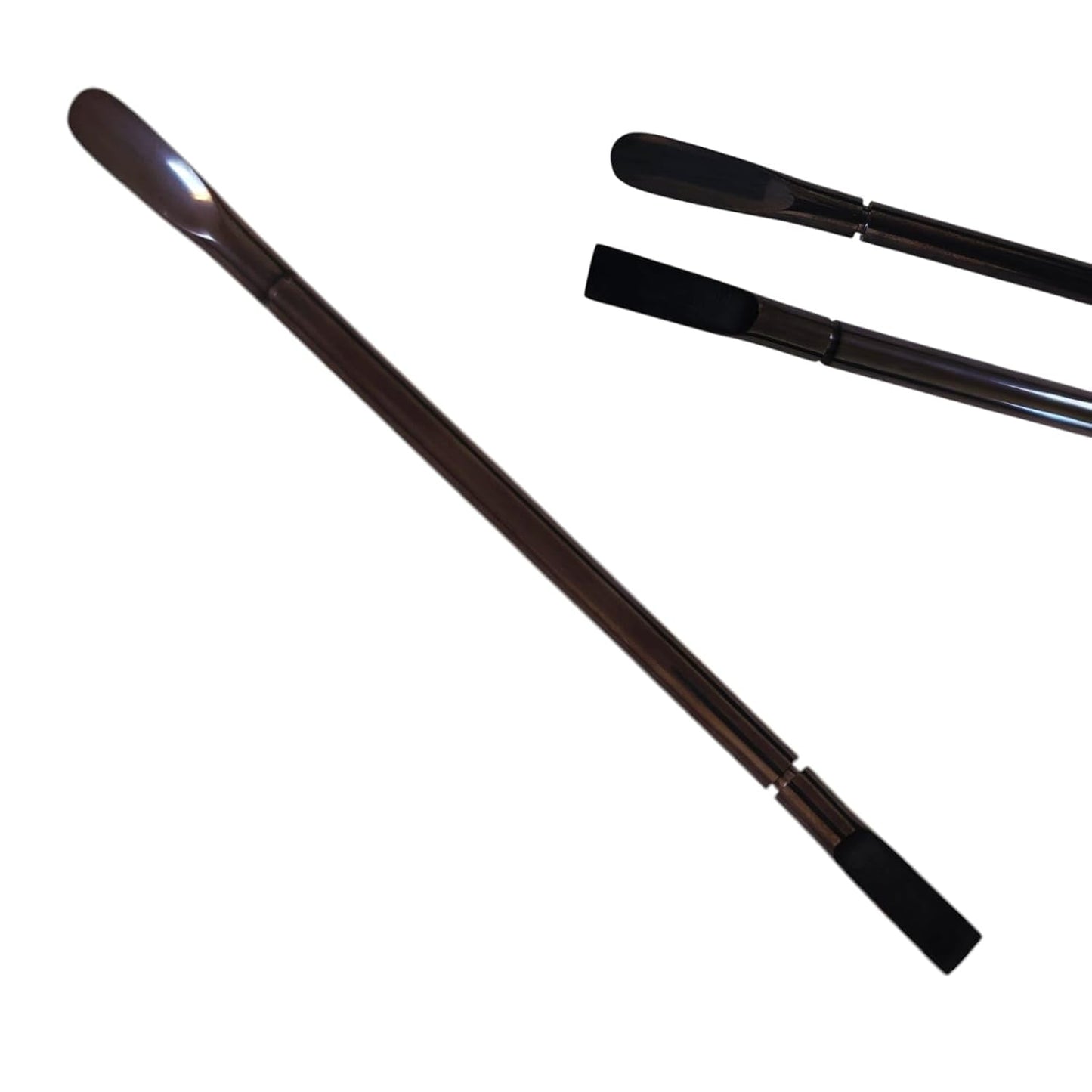 Professional Stainless Steel Cuticle Pusher, Dual-Ended, Matte Black