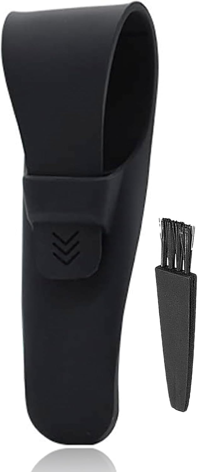 LinMei Silicone Razor Travel Case Compatible with Gillette, Parker, Merkur Razor (Black+Cleaning Brush)