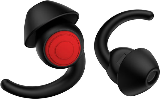 Noise Reduction Earplugs, 25dB Sound Blocking, Silicone Comfort Fit, Black