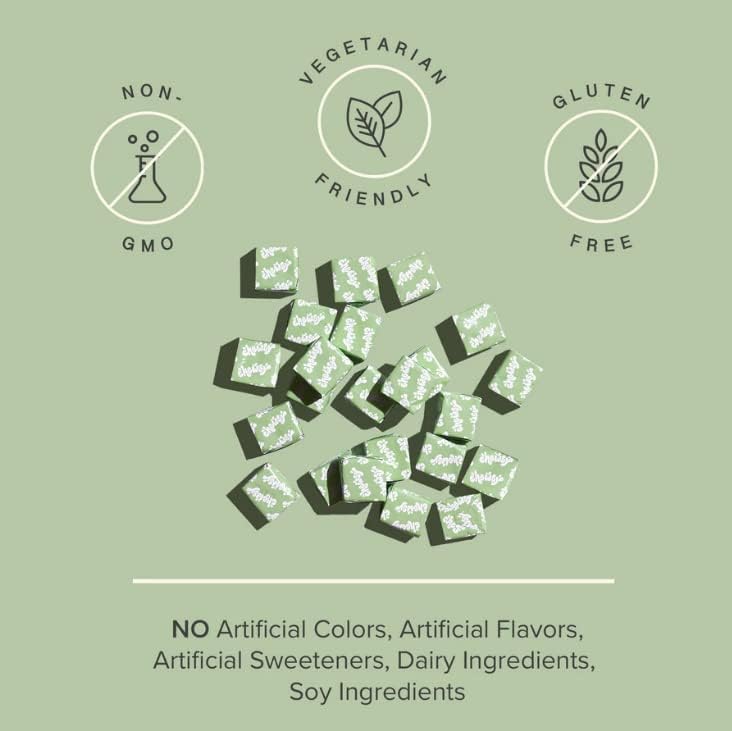 Chewsy Peaceful Sleep Chews, Sleep Support, 3 mg Melatonin, 200 MGS L-Theanine, Chamomile, Lemon Balm, Magnolia, Nighttime Sleep Aid, Naturally Minty Chews, Promotes restful Sleep, 30-Day Supply (1)