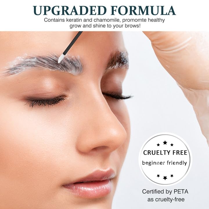 Brow Lamination Kit, KERATIN Eyebrow Lamination Kit Professional DIY Brow Lift Styling Kit For Fluffy Thicker Eyebrows, Instant Quick Perm For Brows Growth 8-weeks for Salon,Home Use