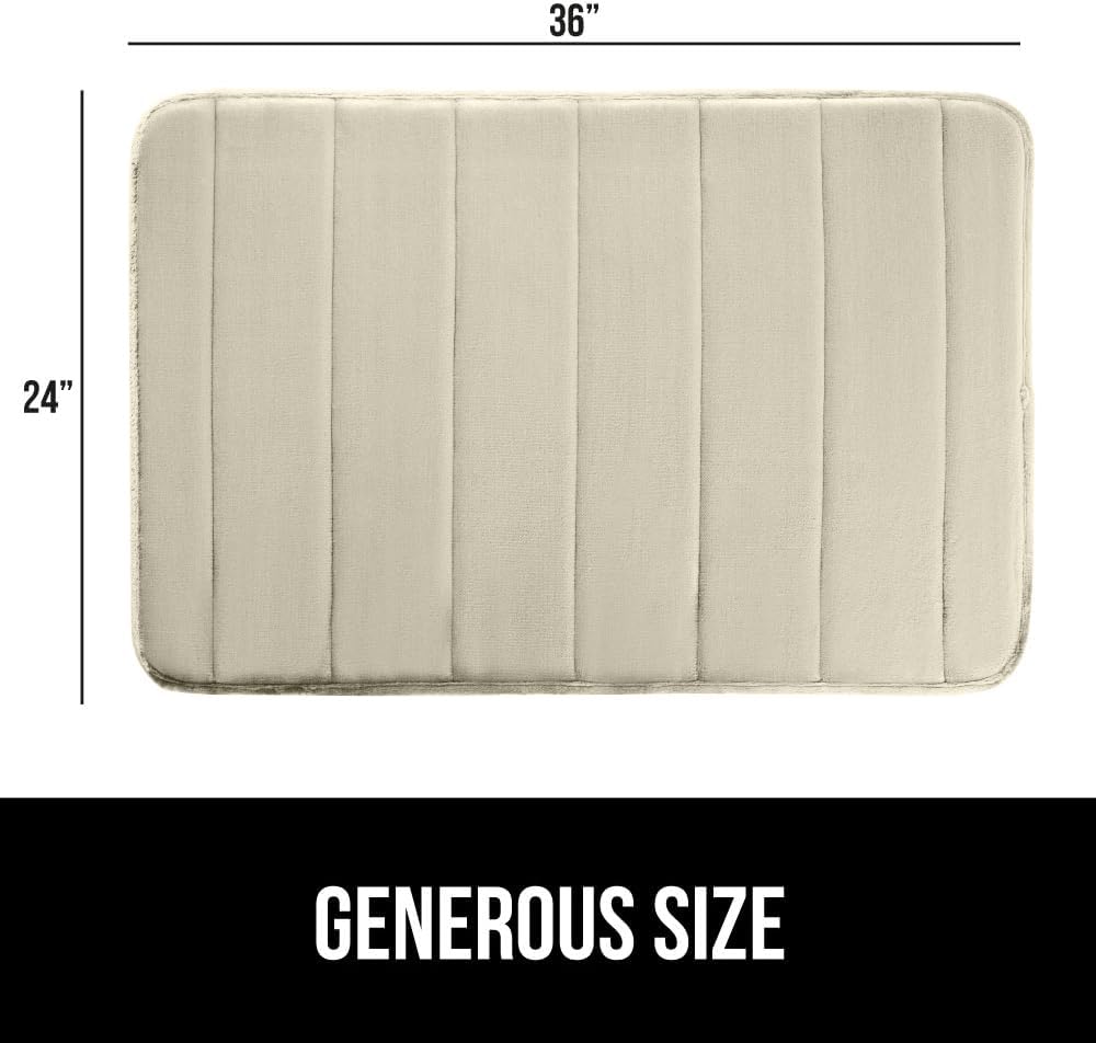 GORILLA GRIP Memory Foam Bath Mat, Soft Absorbent US Designed Bathroom Rug, Gripping Dots Machine Washable Bathmat, Cushioned Floor Mats, Shower Sink Rugs Room Décor Accessories, 36x24 Champagne