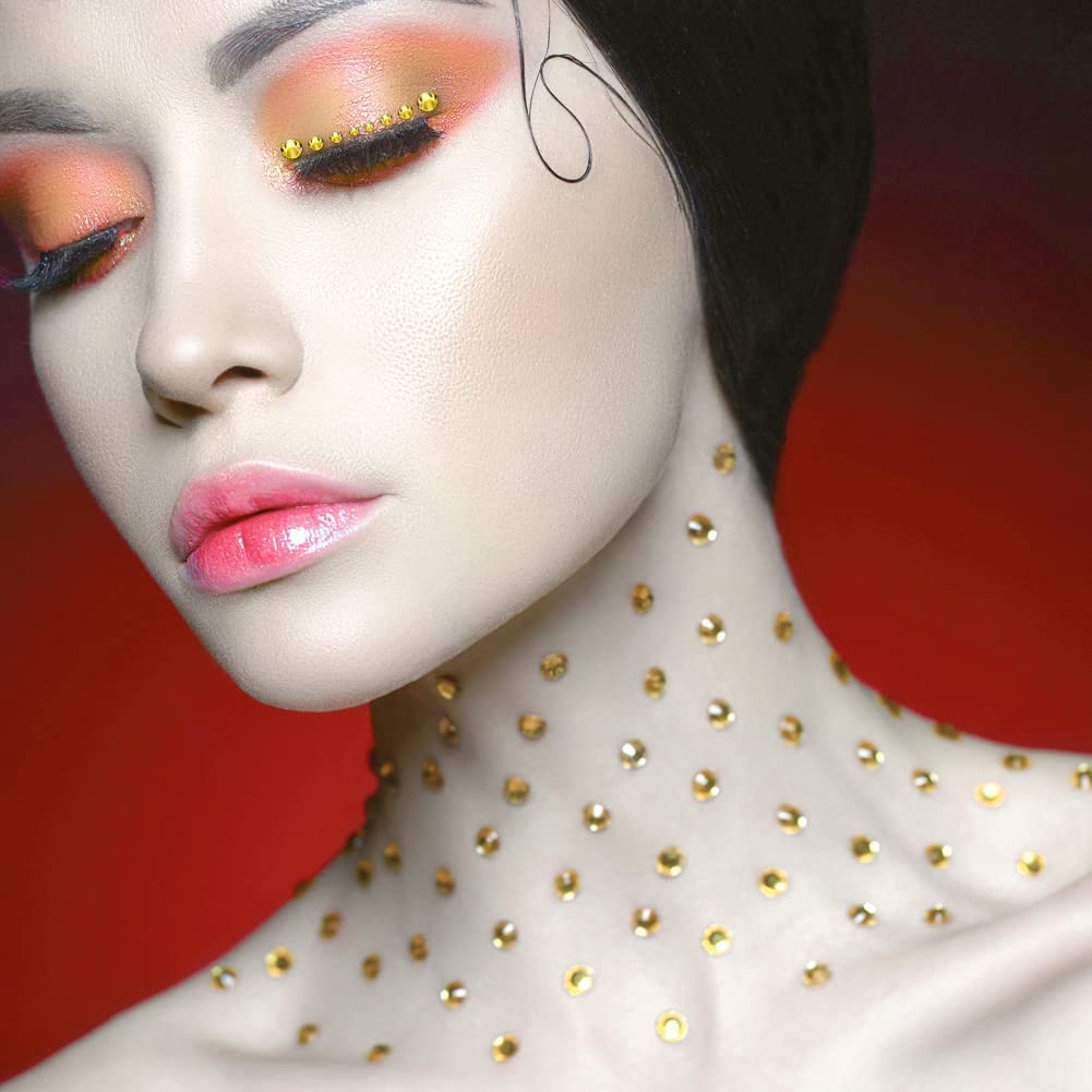 3000Pcs Lemon Yellow Crystal Rhinestones,Glass Flatback Rhinestones Mini Gemstones for Nail Face Makeup Art Crafts Clothes Decoration -(SS6,2.0mm,Lemon Yellow)