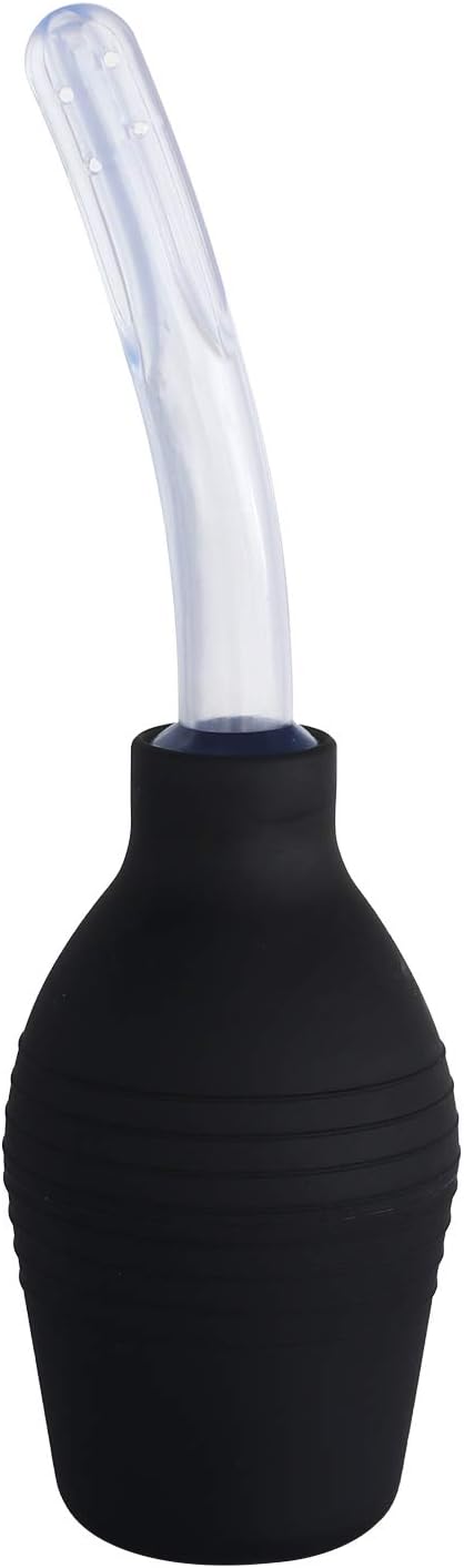 Abyclean Anal Douche Enema Bulb Vaginal Douche Enema Cleaner for Women’s or Man’s Health (310ml Black and Transparent)