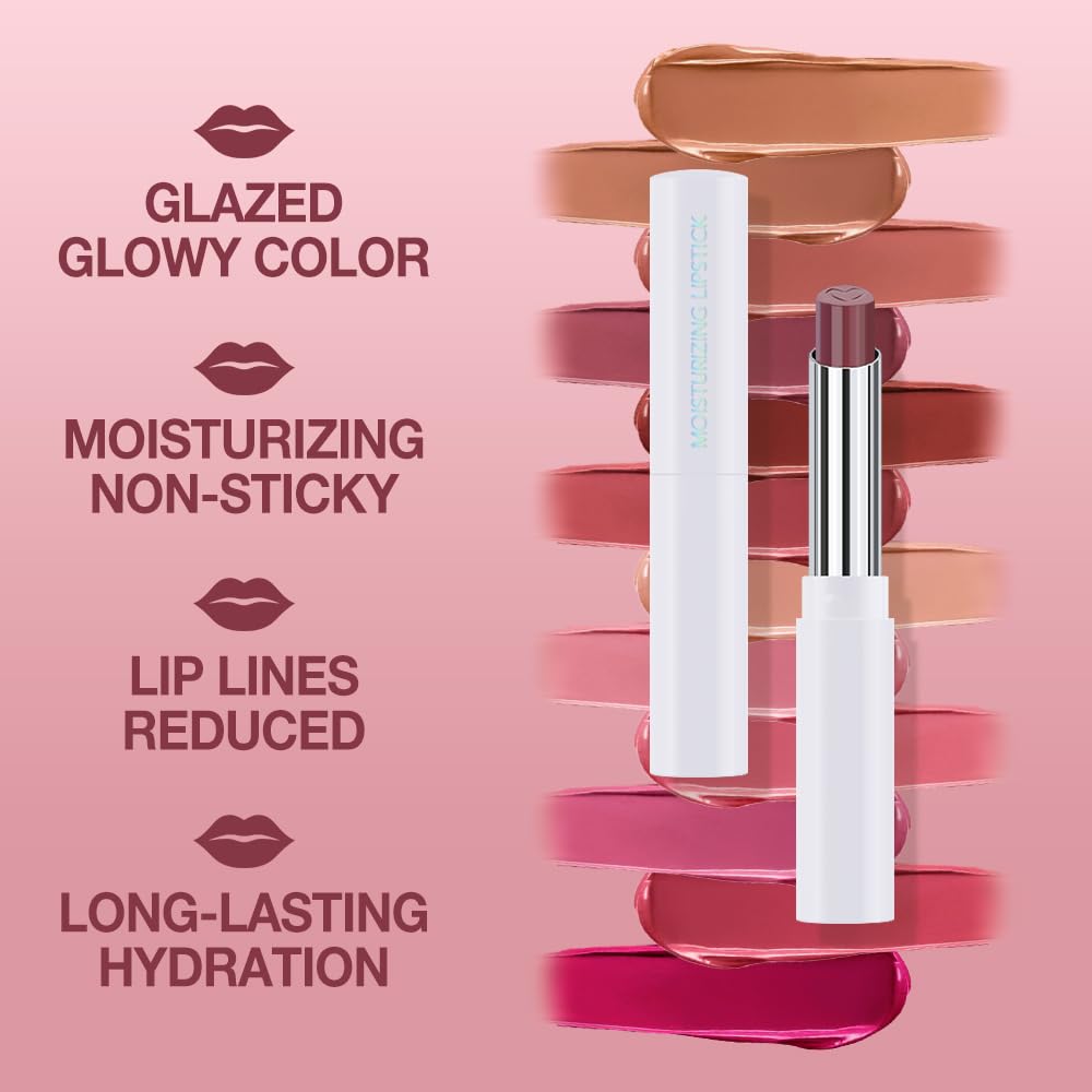 Deep Plum Tinted Lip Balm, Hydrating Sheer Soft Matte Finish Lipstick for Women, Creamy Natural Color Lip Tint Balm Lightweight And Non-greasy Lip Glow Long Lasting Waterproof for Dry Lips 04#