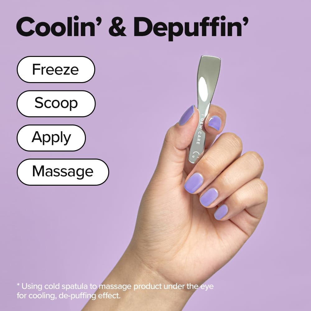 I DEW CARE Skincare Multi-functional Applicator - Get The Scoop | Stainless Steel Makeup Spatula Spoon, Beauty Mini Spoon Tool for Cream, Lip Balm, Wash-Off Masks, Mixing, Depuffing