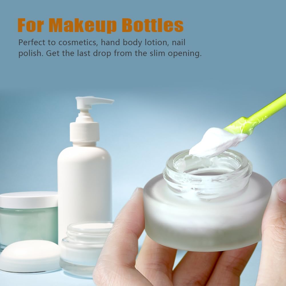 Silicone Spatula Set (6Pcs) - Mini Scraper Tool for Beauty & Food （Reach Every Last Drop - Multi-Size Spatulas for Makeup Jars, Lotion Bottles & Kitchen Containers）