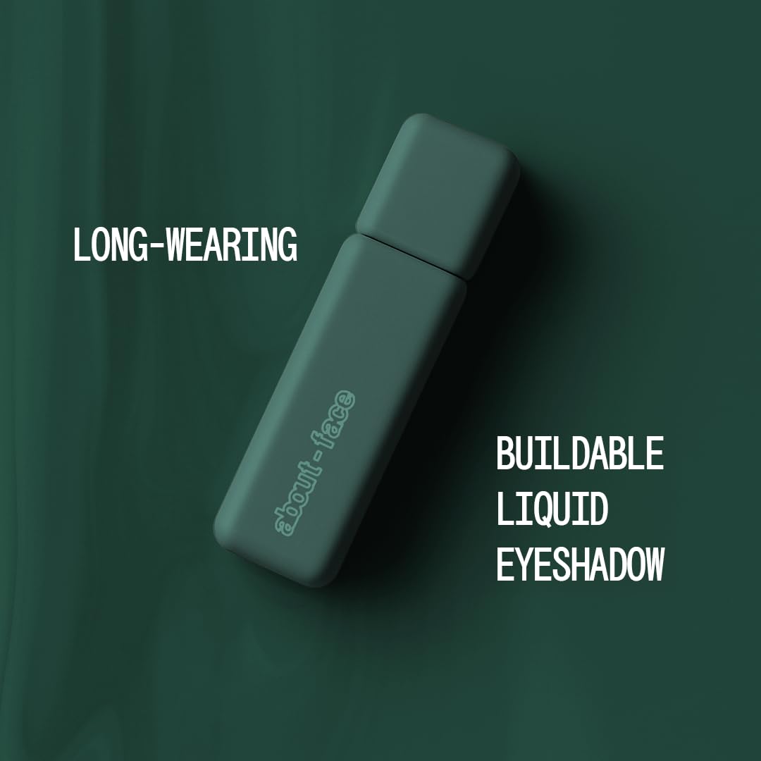 about-face Matte Fluid Eye Paint Smoke Signal – High-Pigment Liquid Eyeshadow, Long-Lasting, No-Budge Matte Finish, Vegan & Cruelty-Free (Deep Green)