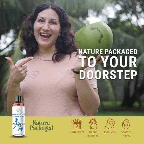 Fractionated Coconut Oil - Sourced Directly from our Farm Partner in the Philippines - Carrier Oil for Diluting Essential Oils, Body, Hair, and Skin Moisturizer - (4Gallons)