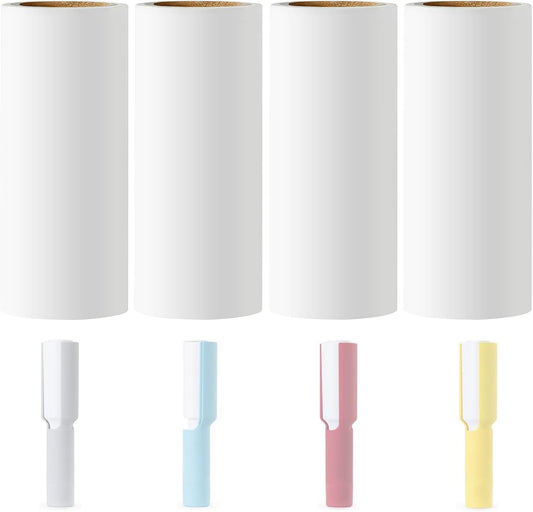 4'' Lint Plus Roller Refills Only Compatible with Flint Plus XL Retractable Lint Remover & Pet Hair Roller for Clothes Extra Sticky 90 Sheets Each Refill Total 360 Sheets (Travel Size)