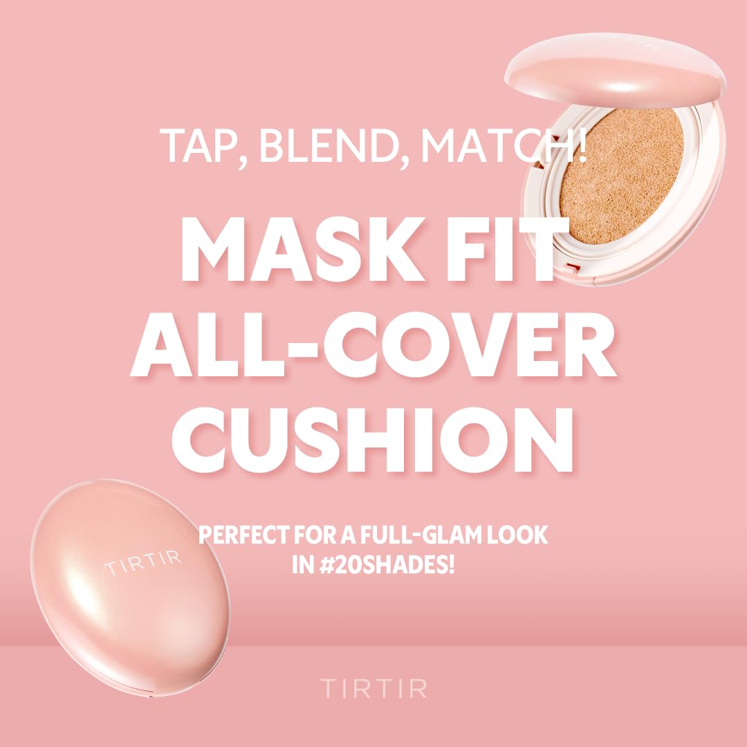 [*Mini Size*] TIRTIR All Cover Pink Cushion | Korean Cushion Foundation, (#23N Sand, 0.15 Fl Oz)