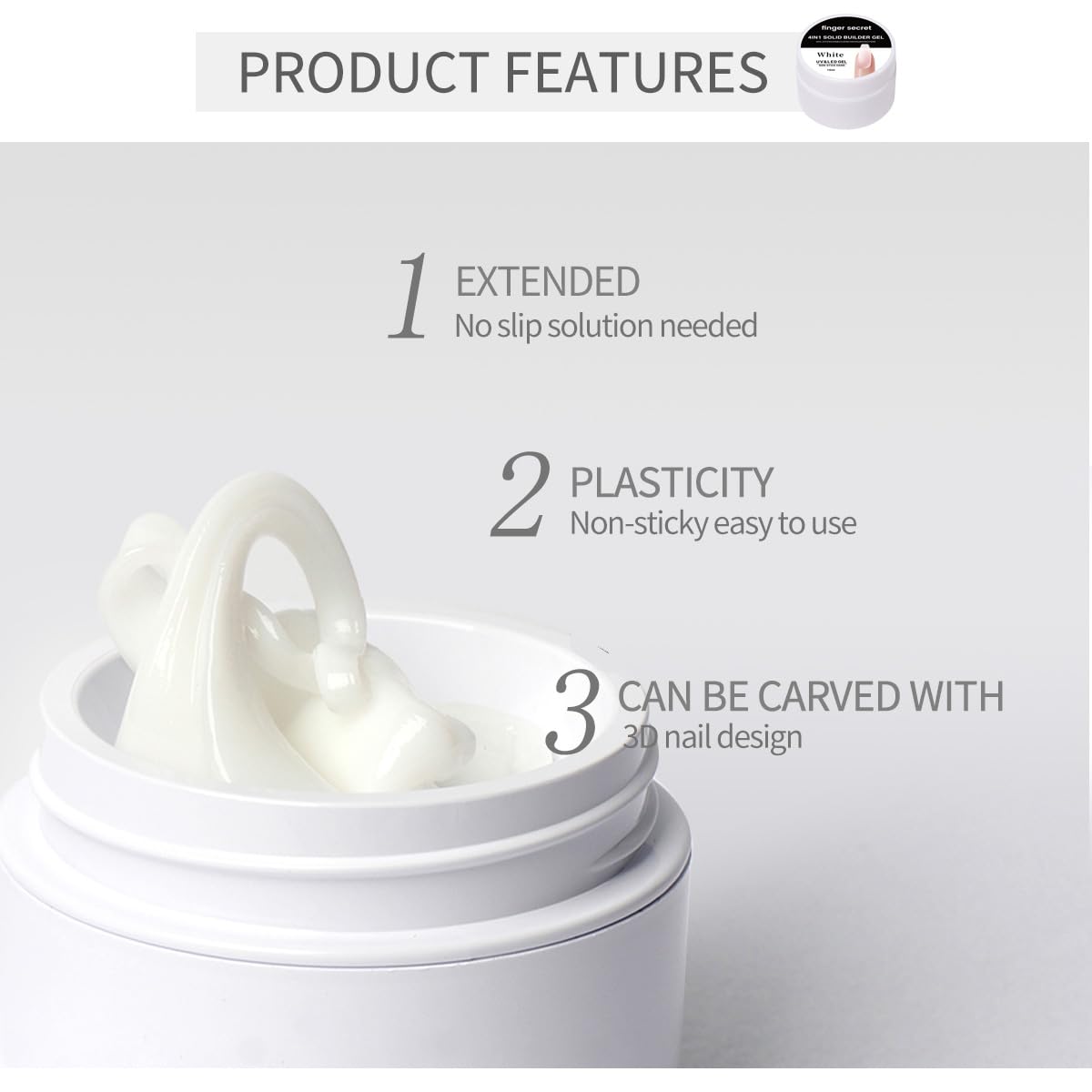 Solid Builder Gel for Nails Hard Gel 3D White Nude Pink Clear Colors for Nail Extension DIY Nail Kit