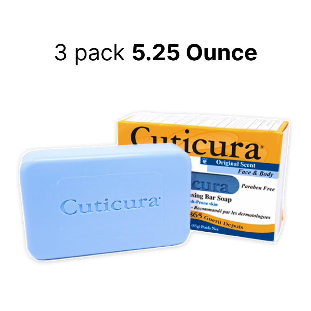 Cuticura Official Deep Cleansing Face and Bosy Soap - 5.25 oz (Pack of 3)