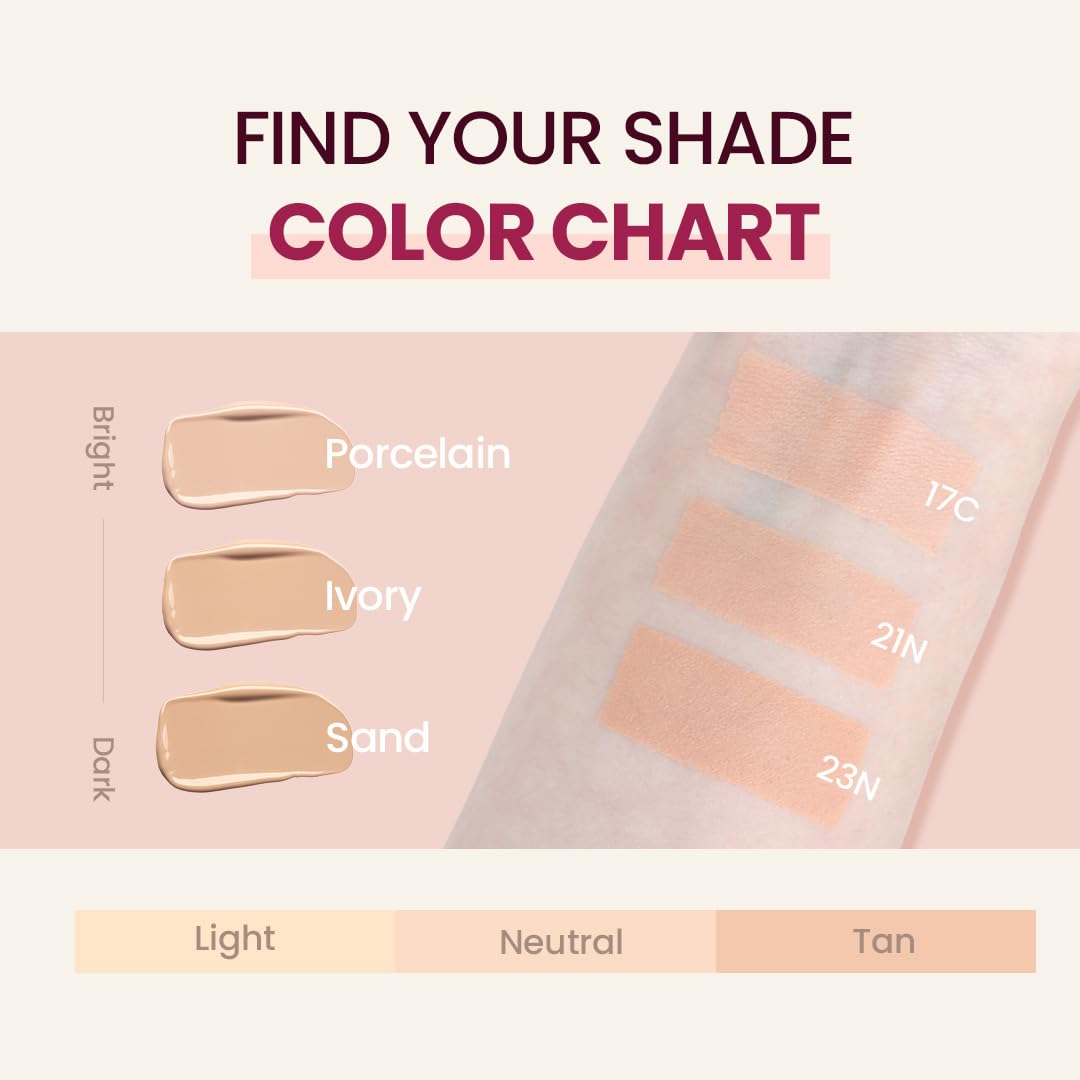 TIRTIR Mask Fit All Cover Pink Cushion Foundation | High coverage, Velvety Matte Finish, Lightweight, Flawless, Corrects Redness, Korean Cushion (#23N Sand, Full Size, 0.63 Fl Oz)