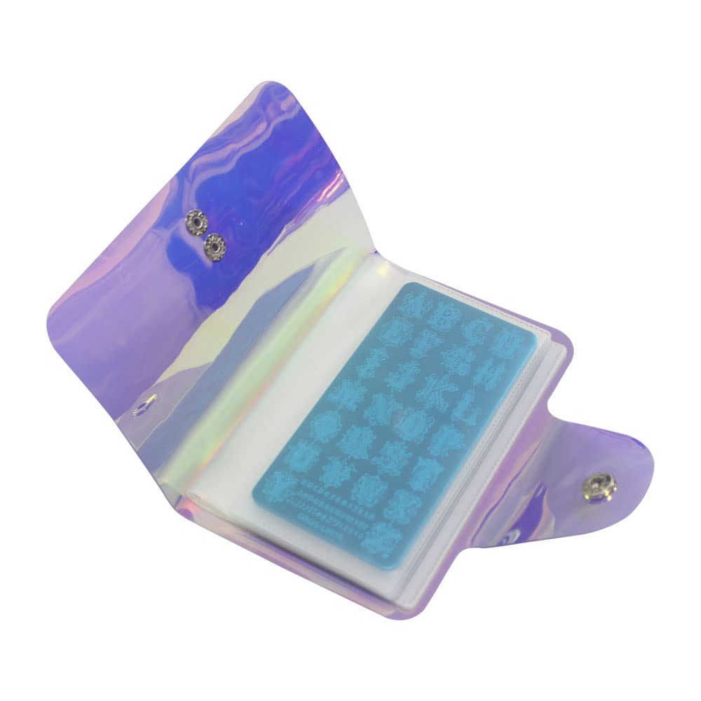 VNC Nail Art Stamp Plate Collection 20 Solts Pink Color Image Plate Organizer for 6X12cm Size Stamping Nail Art Plate Holder