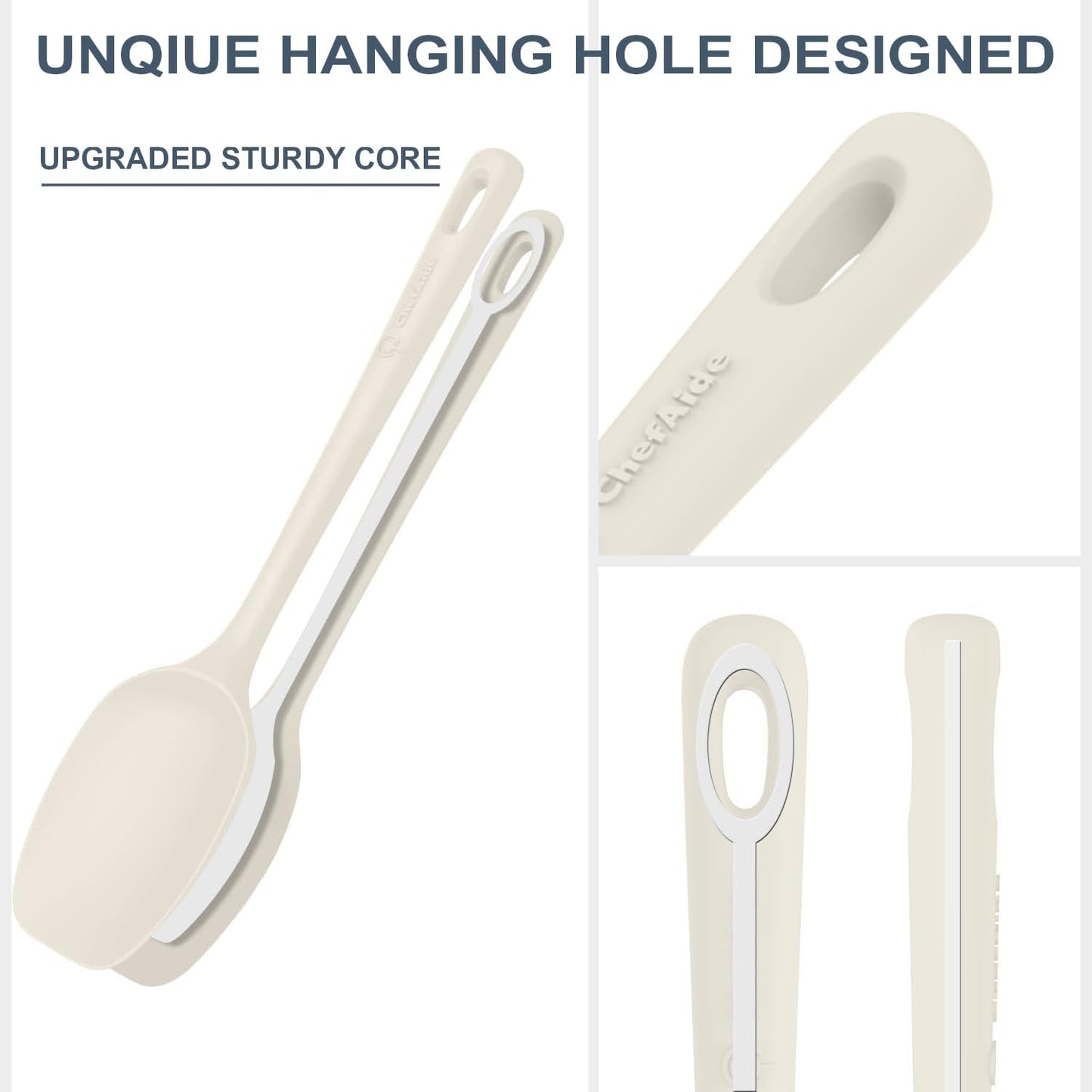 5 Pieces Silicone Spatula Set, Food Grade Rubber Spatula, Upgrade Strong Handle with Ergonomic Grip, Heat Resistant Up to 600°F for Nonstick Cookware, Cooking Candy Series