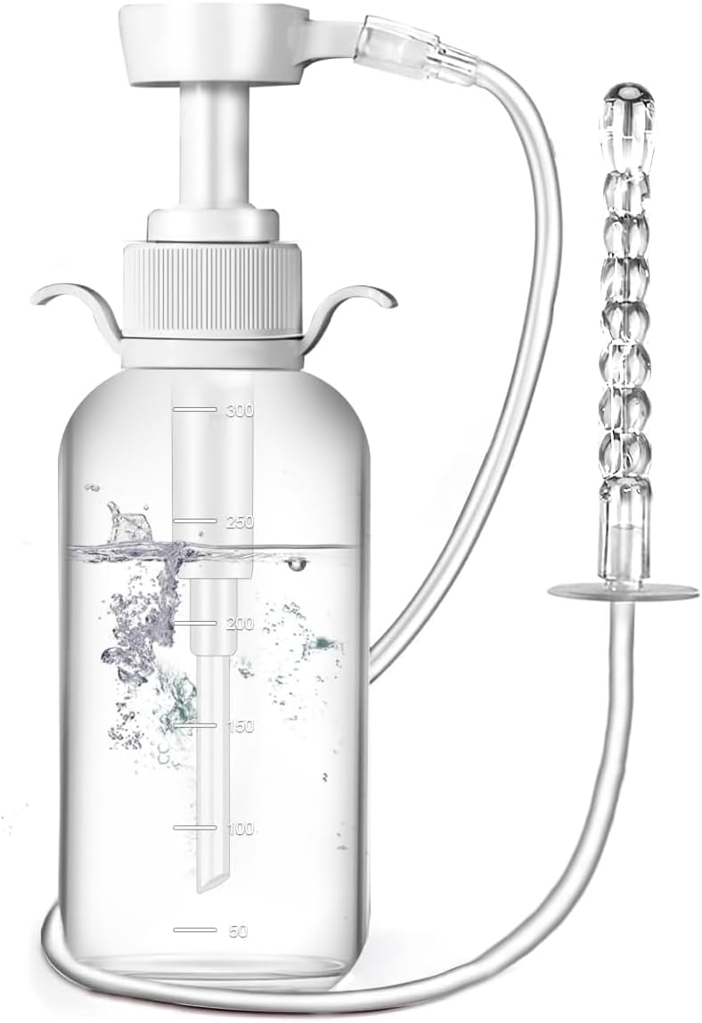 Vaginal Douche Cleaner - Anti Back-Flow Anal Douche Vagina Cleaning Kit, Enema Kit for Colon Cleansing,Manual Pressure and Nozzle Tips Enemas for Vaginal Douche for Women (330ML)