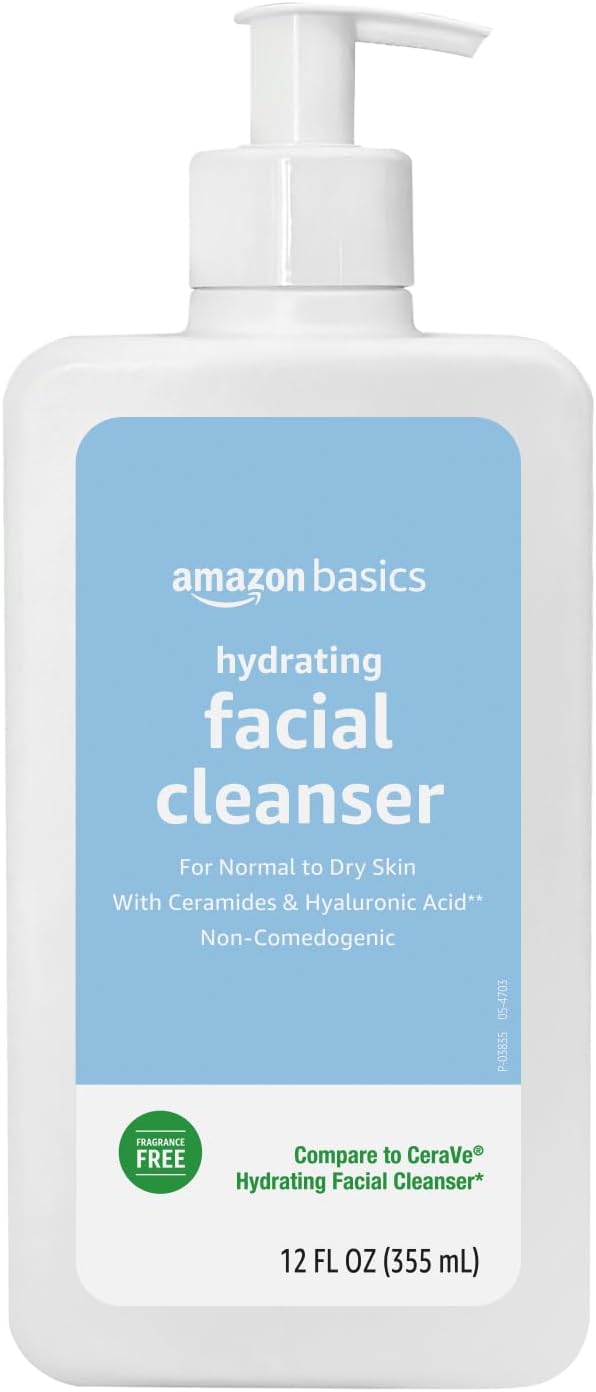Amazon Basics Hydrating Facial Cleanser, 12 Fl Oz, Pack of 1