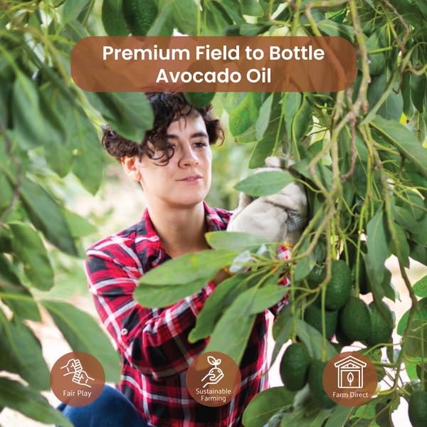 Avocado Oil - Direct from EIR Oils Farm in Spain - 100% Pure Carrier Oil for Hair, Face, and Skin - Hand-Picked, Cold-Pressed Carrier Oil - (16oz)