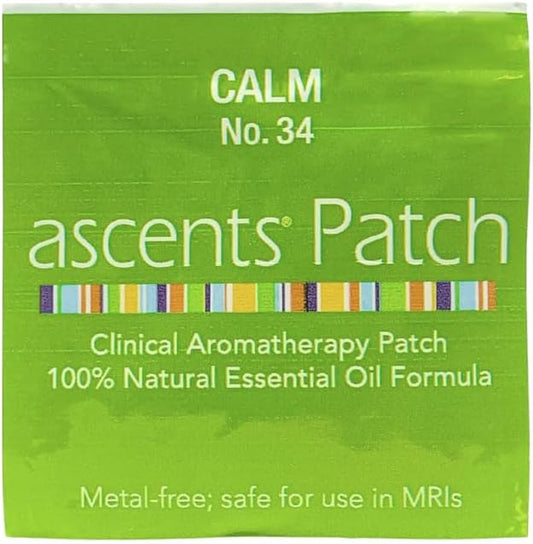Calm No. 34 Patche for Stress Relief | Essential Oil Blend Natural Aromatheraphy Stickers | Non-Metallic Safe for MRI, Easy Peel and Stick Aroma Calming Patch,50 Patches Pack