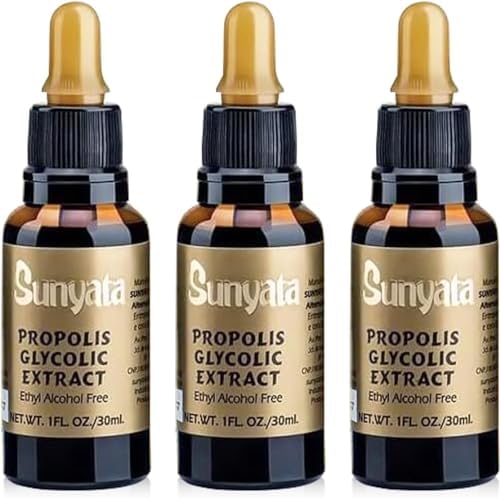 Sunyata Brazilian Green Bee Propolis Liquid Extract – No Alcohol, Natural Immune Support & Antioxidant, 30ML (3 Pack)