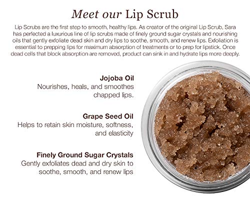 Sara Happ The Lip Scrub: Pink Grapefruit Sugar Scrub for Dry Lips - Gently Exfoliate, Polish, and Revitalize Lips with Vitamin E and Jojoba & Grape Oils, Vegan, 0.5 oz.