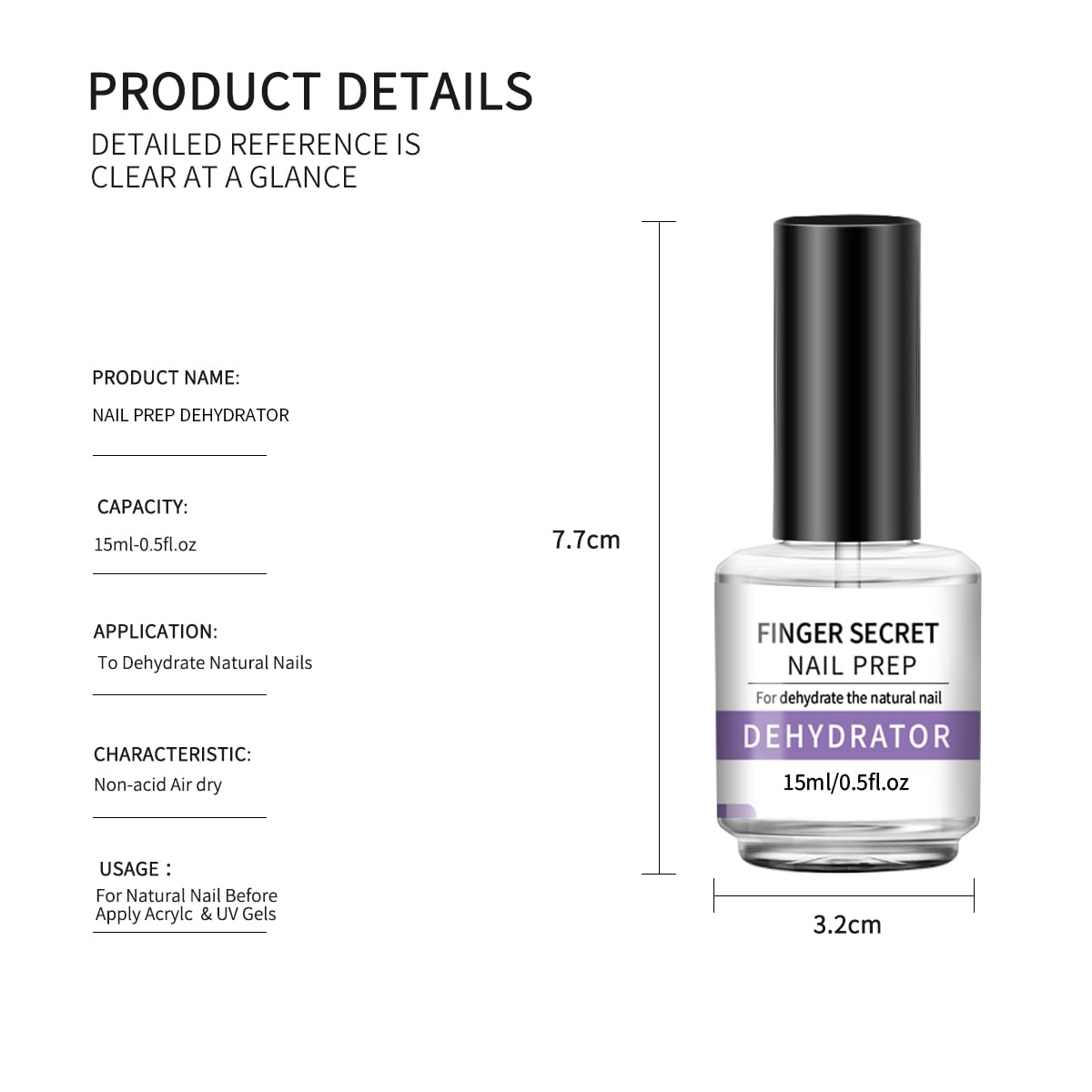 BEVINAS 15ml/0.5floz Nail Dehydrator for Gel Polish - Nail Prep Dehydrator for Press Ons - Ultimate Dehydrator for Nails - Enhance Your Nail Care Routine with Our Gel Nail Dehydrator