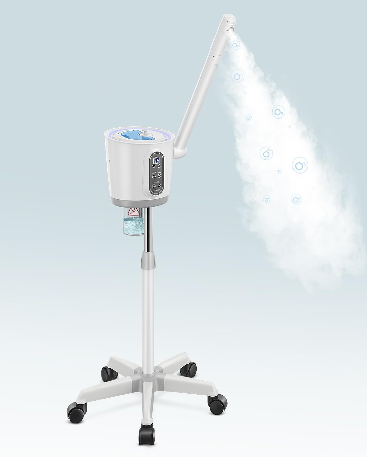 Kingsteam Professional Facial Steamer with Ozone - Ionic Nano Hot Mist Steamer with Large Capacity and 30 Min Timer for Estheticians, Beauty Salons, and Home Skin Care Use