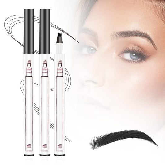 2025 Upgrade Waterproof Brow Pencil with Micro-Fork Tip,3D Magic Eyebrow Pencil 4-Head Split Waterproof Long-lasting Eyebrow Pencil,Natural Makeup Fine Stroke Eyebrow Tattoo Pencils (Black)